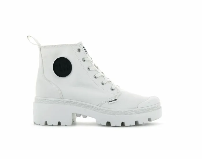 Palladium Pallabase Twill Star White Women Heel Boots