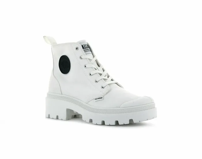 Palladium Pallabase Twill Star White Women Heel Boots
