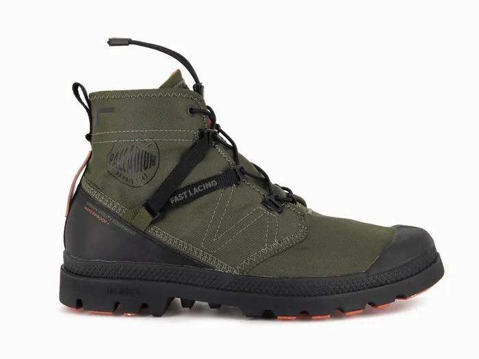 Palladium Pampa Travel Lite Waterproof Olive Night Kids Boots