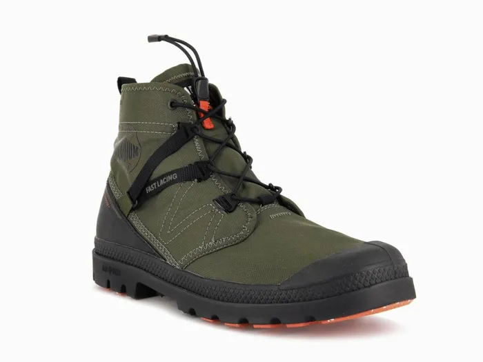 Palladium Pampa Travel Lite Waterproof Olive Night Kids Boots