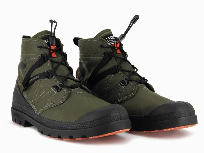 Palladium Pampa Travel Lite Waterproof Olive Night Kids Boots