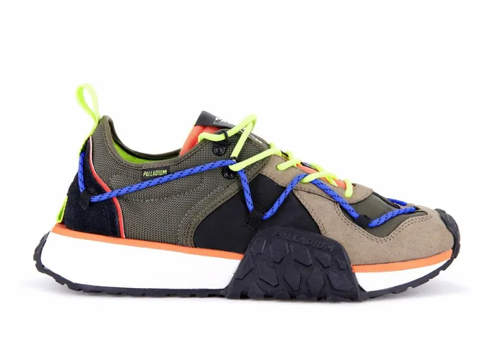 Palladium Troop Runner Lace It Olive Night Firecracker Women Sneakers