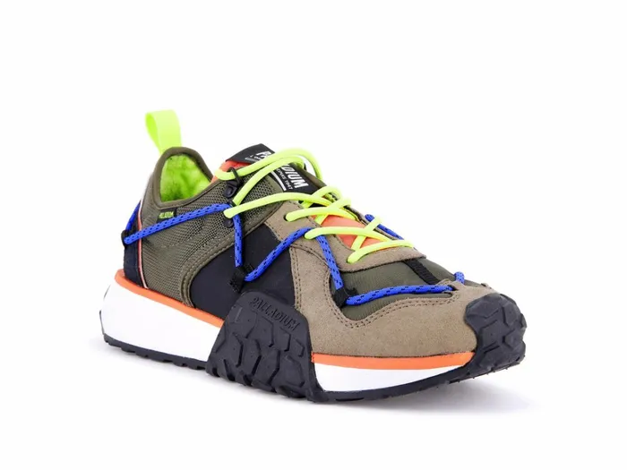 Palladium Troop Runner Lace It Olive Night Firecracker Women Sneakers