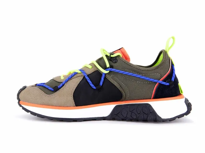 Palladium Troop Runner Lace It Olive Night Firecracker Women Sneakers