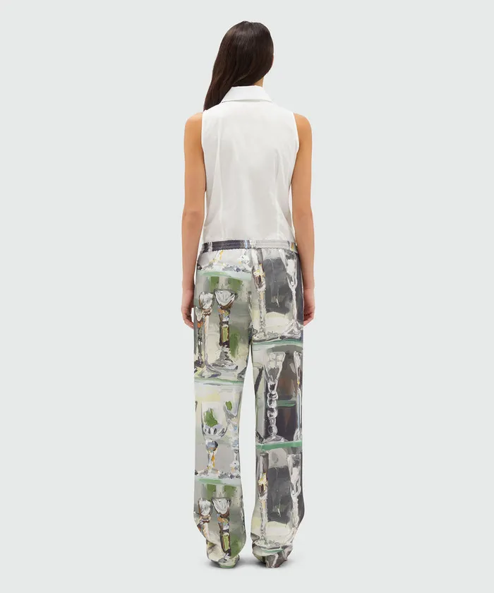 Pants With 034Glass034 Print Women MSGM Pants And Shorts