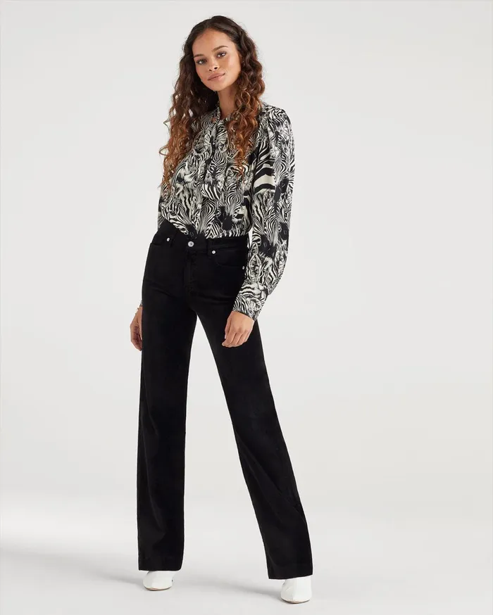Pants Women 7 For All Mankind Velvet Alexa Trouser In Black Black