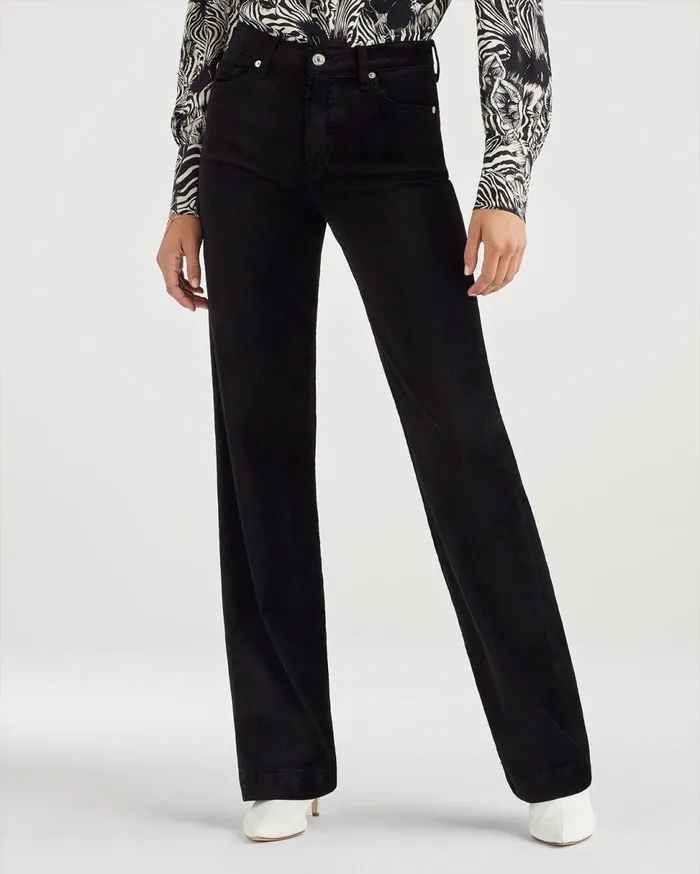 Pants Women 7 For All Mankind Velvet Alexa Trouser In Black Black