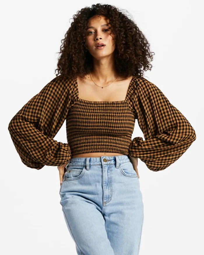 Paradise Days Top Woven Shirt Cosmic Khaki Women Billabong Tops