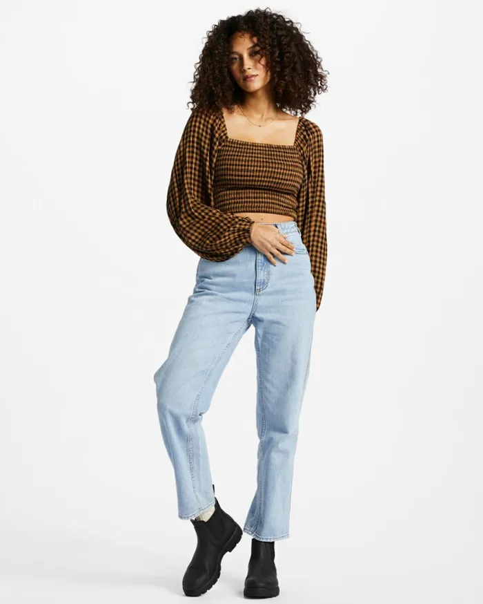 Paradise Days Top Woven Shirt Cosmic Khaki Women Billabong Tops