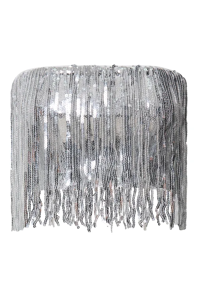 Paris Top 8211 Sequin Fringe Bandeau Top In Silver Women Showpo Tops