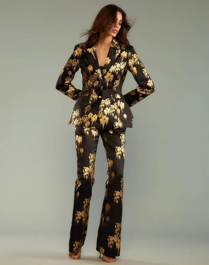 Party Shop Women Cynthia Rowley Dripping In Gold Pants