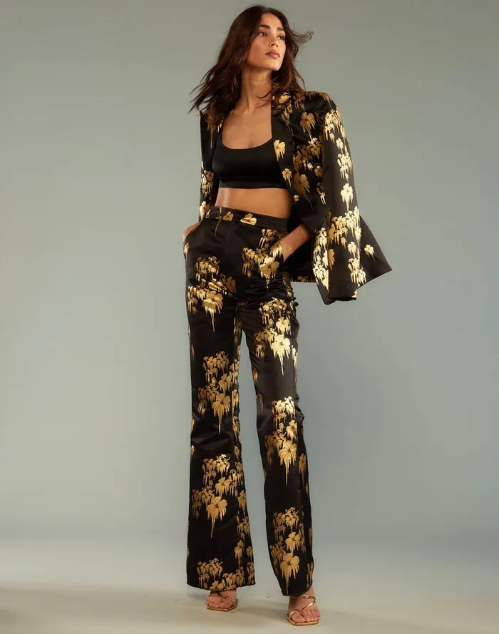 Party Shop Women Cynthia Rowley Dripping In Gold Pants