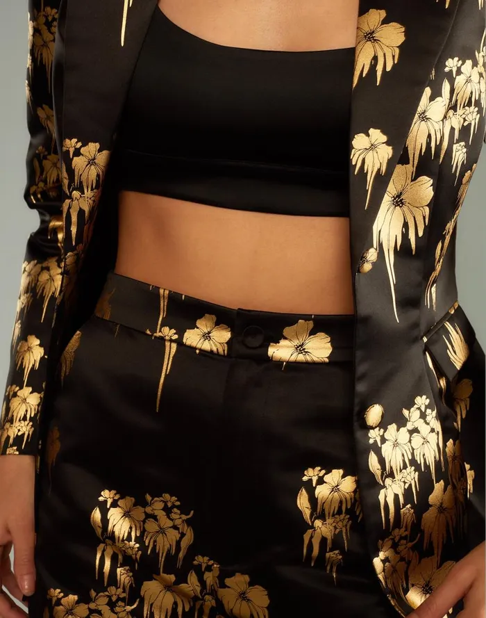 Party Shop Women Cynthia Rowley Dripping In Gold Pants