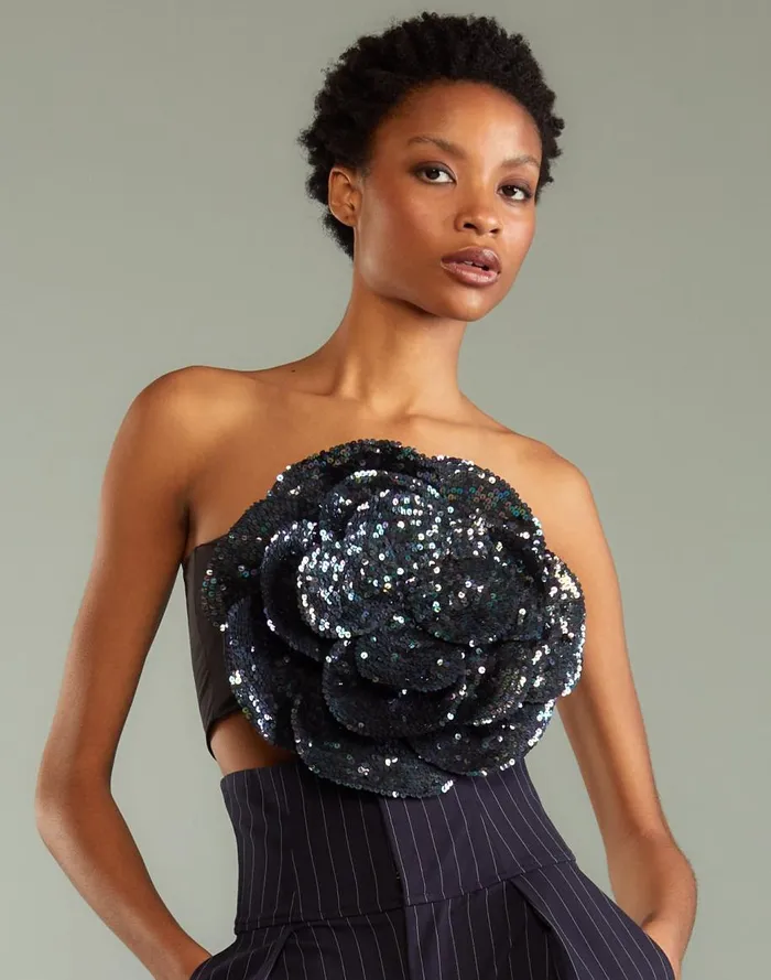 Party Shop Women Cynthia Rowley Sequin Flower Bandeau