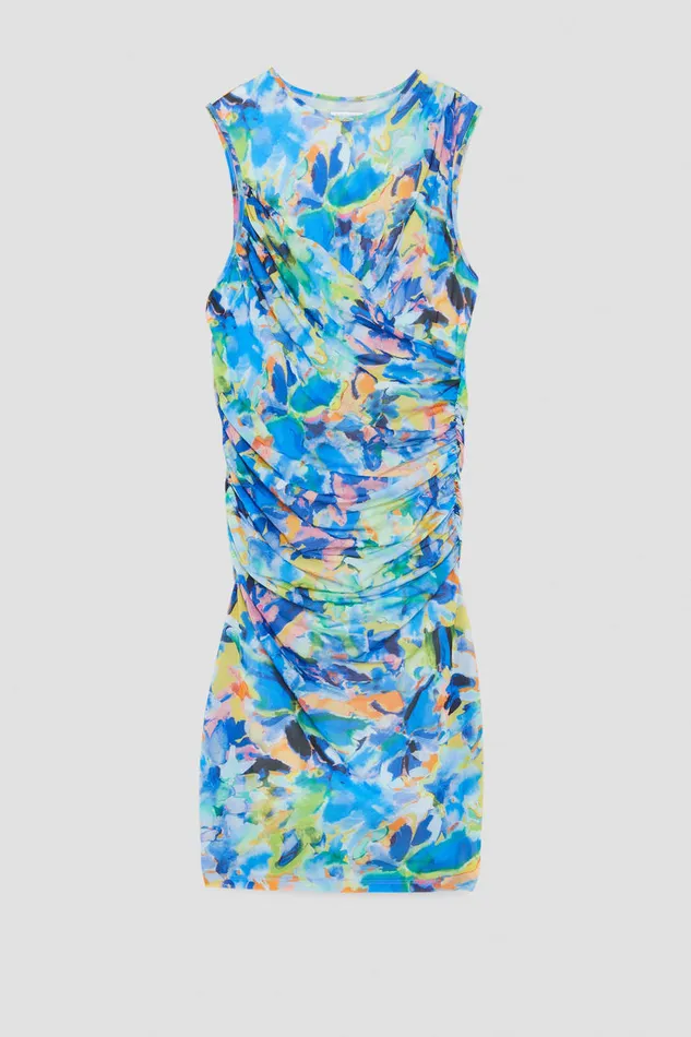 Patrizia Pepe Arty Splash Print Dress In Recycled Polyester Arty Splash Print Apparel Midi