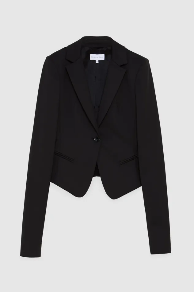 Patrizia Pepe Black 1 Button Jacket Nero Apparel Blazers