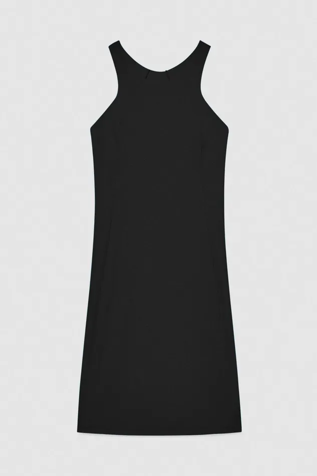 Patrizia Pepe Black Stretch Sheath Dress Nero Apparel Mini