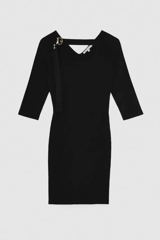 Patrizia Pepe Bodycon Dress In Viscose Blend Black Nero Apparel Mini