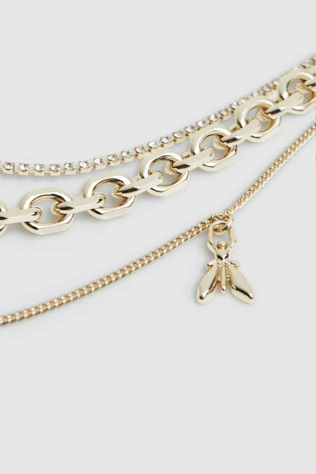 Patrizia Pepe Brass And Glass Necklace Gold Gold Crystal Accessories