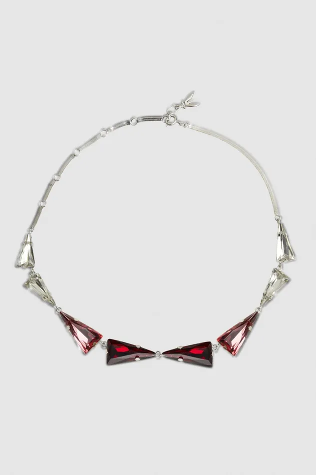 Patrizia Pepe Brass And Glass Necklace Pink Shaded Pink Accessories