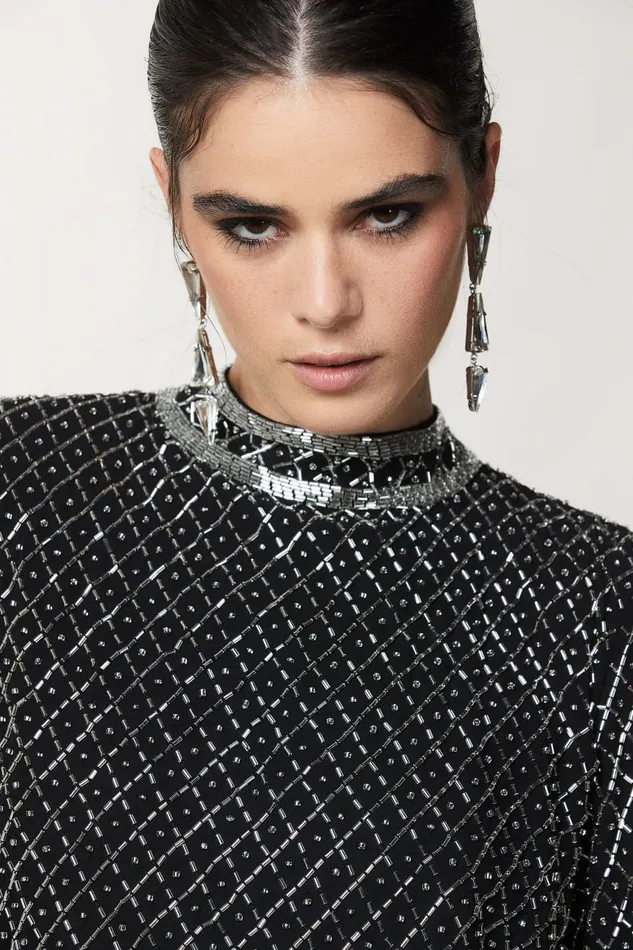 Patrizia Pepe Brass Earrings With Rhinestones Silver Crystal Strass Accessories