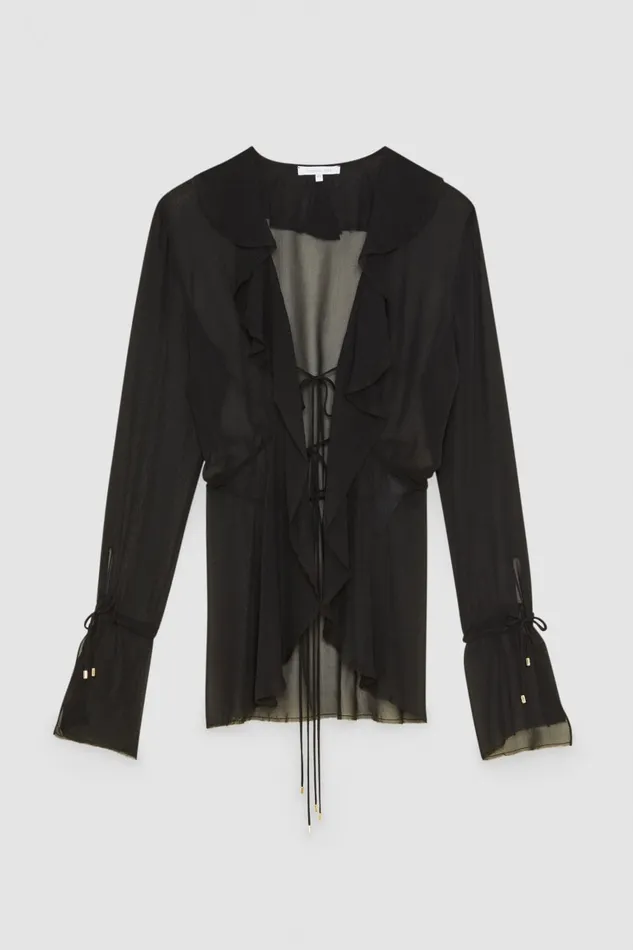 Patrizia Pepe Chiffon Blouse Black Nero Apparel Blouses