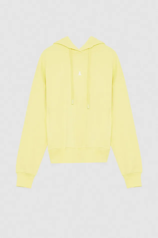 Patrizia Pepe Cotton Hoodie Yellow Dreamlike Yellow Apparel Sweatshirts