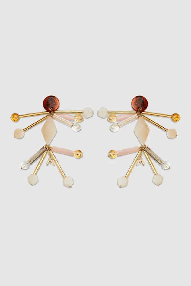 Patrizia Pepe Earrings With Techno Pop Fly Appliqu Gold Multicolor Accessories