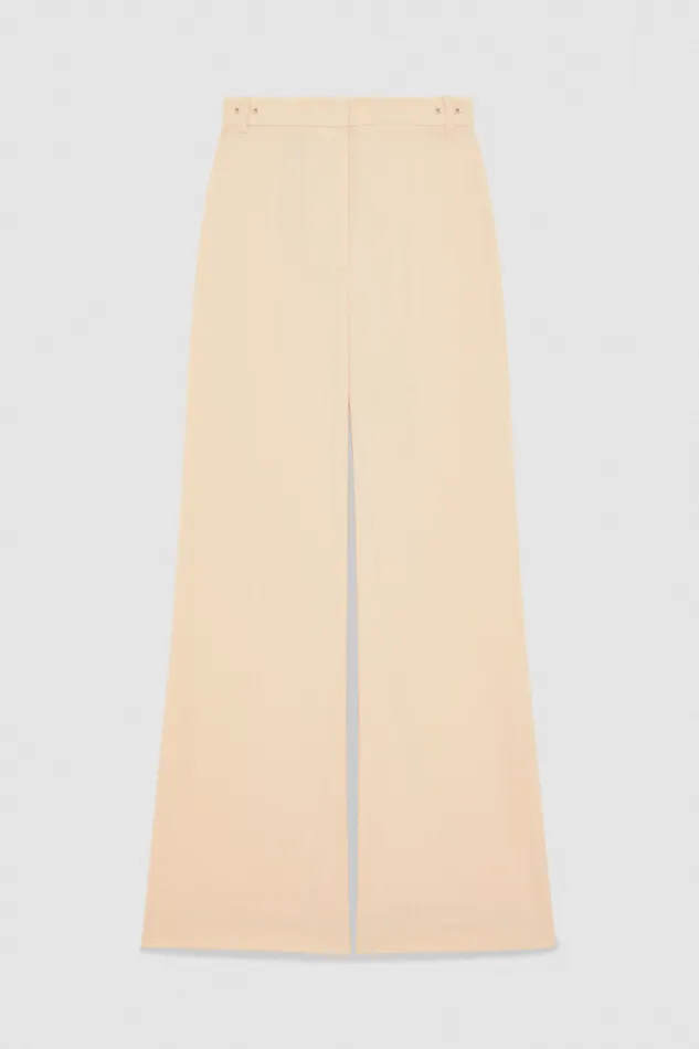 Patrizia Pepe Essential Crepe Palazzofit Pants Beige Golden Beige Apparel Palazzo