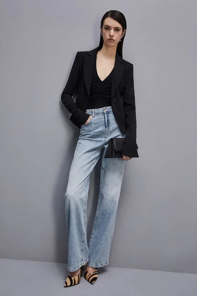 Patrizia Pepe Essential Onebutton Jacket Black Nero Apparel Blazers