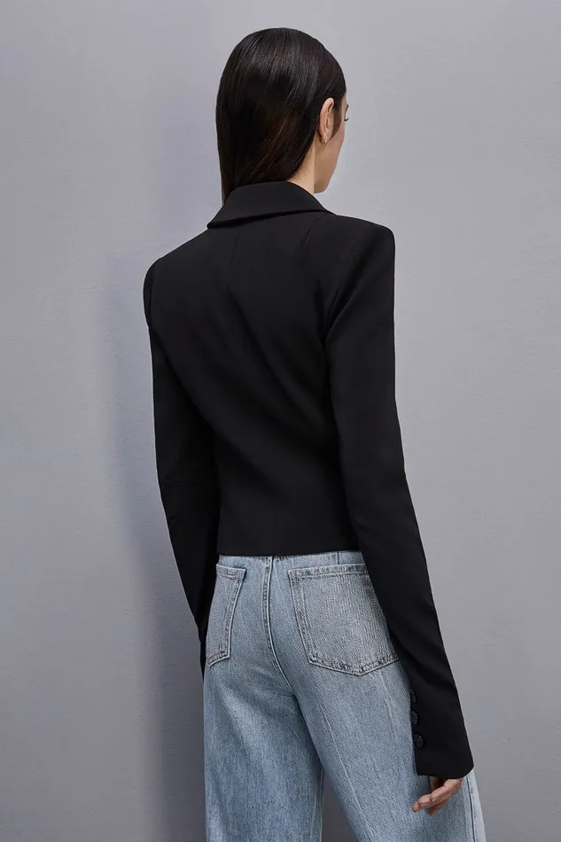 Patrizia Pepe Essential Onebutton Jacket Black Nero Apparel Blazers