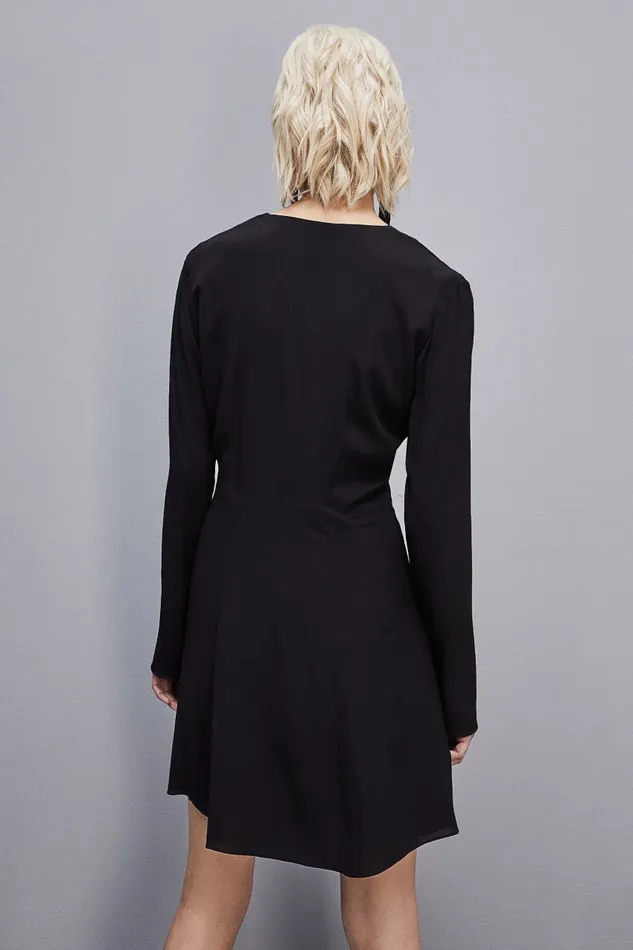 Patrizia Pepe Essential Viscose Crepe Dress Black Nero Apparel Mini
