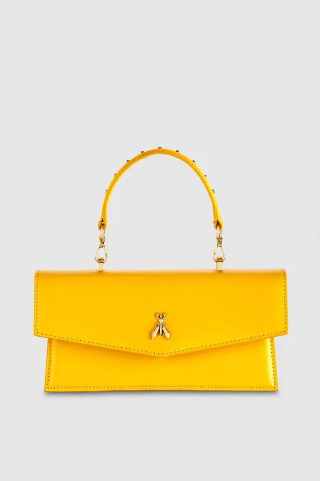 Patrizia Pepe Fly Bamby Leather Banana Yellow Banana Yellow Bags Crossbodys