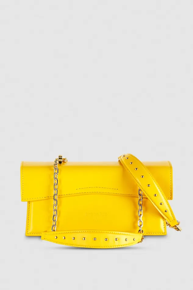 Patrizia Pepe Fly Bamby Leather Banana Yellow Banana Yellow Bags Crossbodys