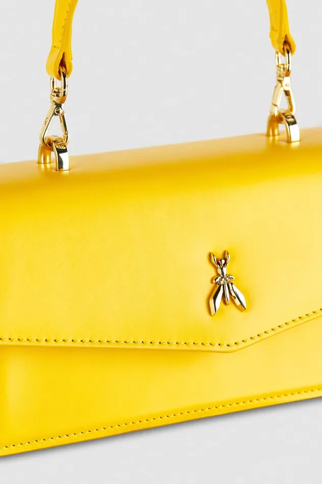 Patrizia Pepe Fly Bamby Leather Banana Yellow Banana Yellow Bags Crossbodys