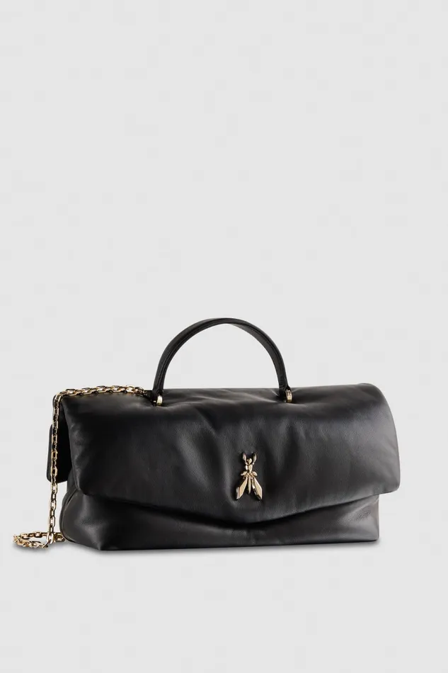 Patrizia Pepe Fly Bamby Leather Shoulder Bag Black Nero Bags Handbags