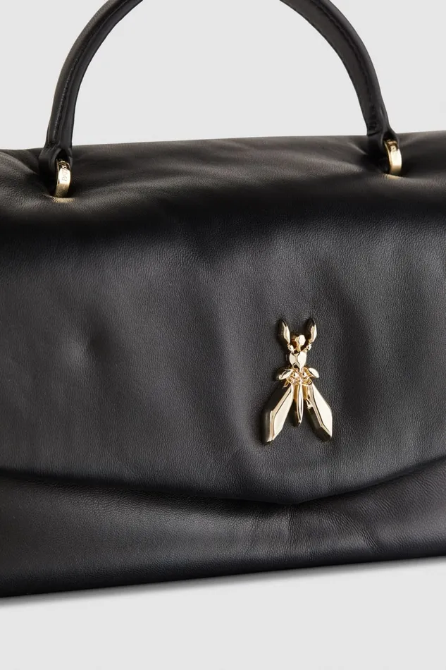 Patrizia Pepe Fly Bamby Leather Shoulder Bag Black Nero Bags Handbags