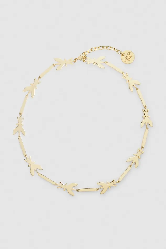 Patrizia Pepe Gold Brass Chocker Necklace Light Shiny Gold Accessories