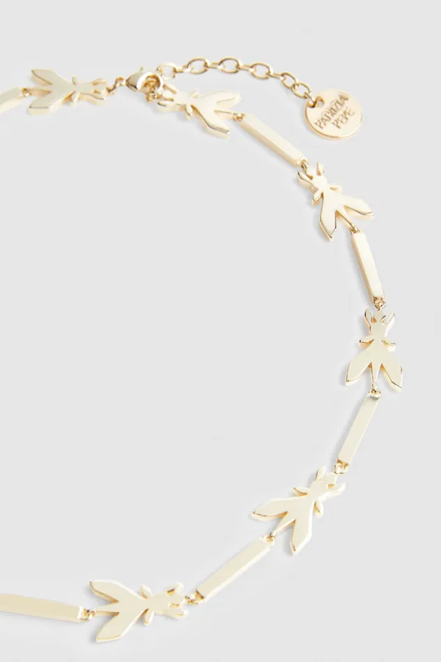 Patrizia Pepe Gold Brass Chocker Necklace Light Shiny Gold Accessories