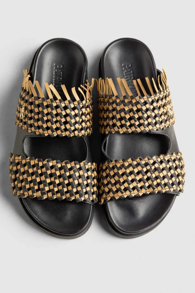 Patrizia Pepe Leather Sandal Slippers Sandblack Footwear