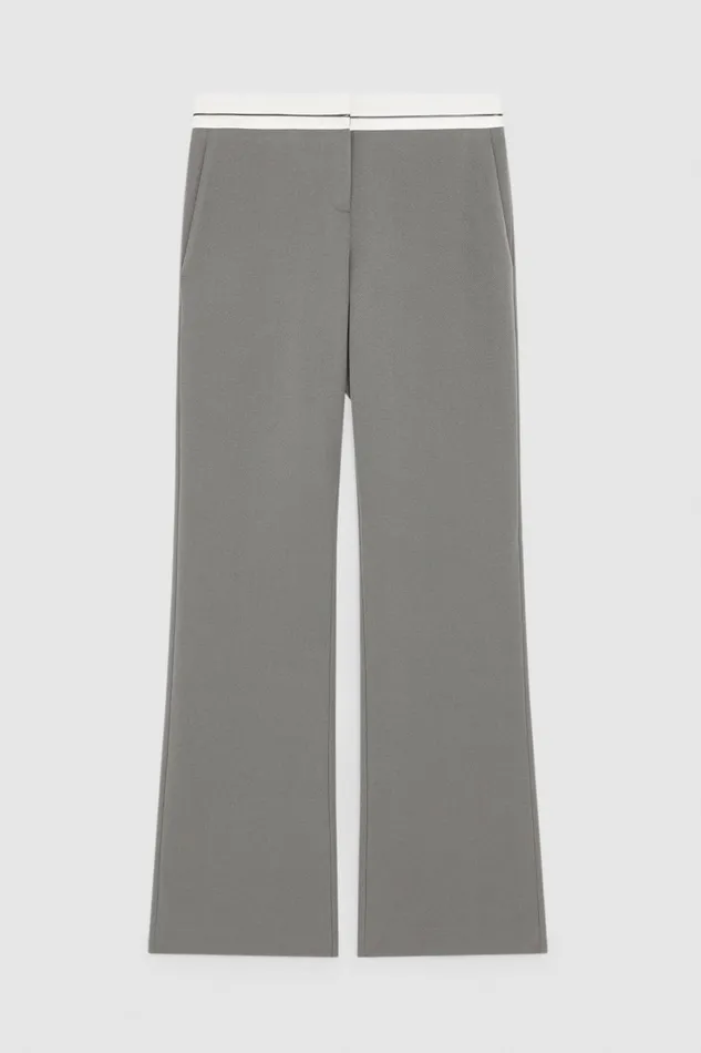 Patrizia Pepe Lowwaisted Pants In Comfort Fabric Grey Dim Gray Apparel Straight Cut