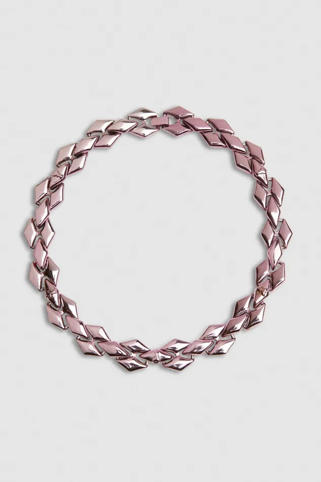 Patrizia Pepe Necklace With Personalized Links And Micro Fly Pink Shiny Lilac Accessories