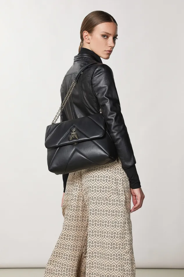 Patrizia Pepe Padded Fly Crossbody Bag Black Nero Bags Crossbodys