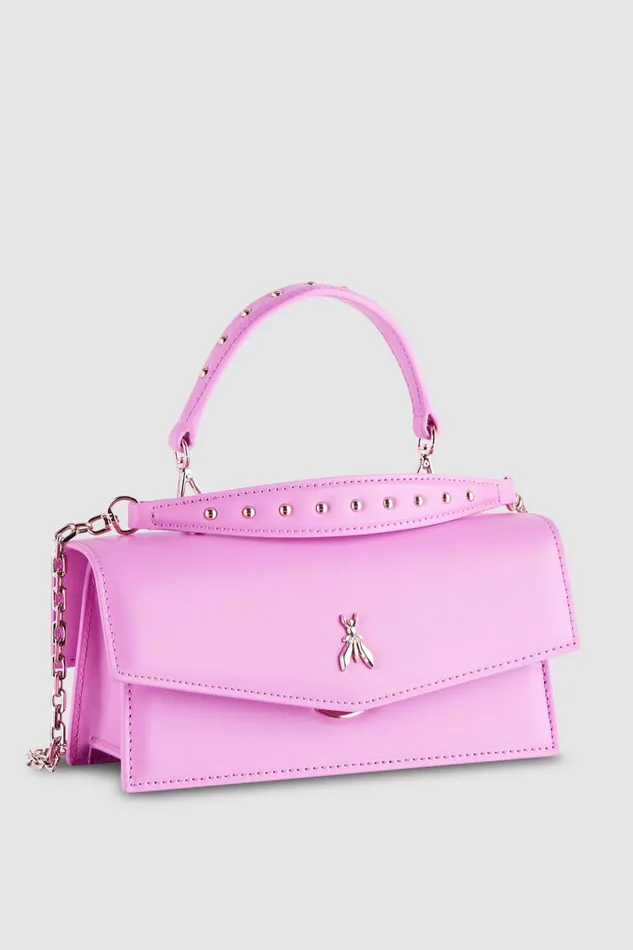 Patrizia Pepe Pink Leather Fly Bamby Bag Virtual Mauve Bags Handbags