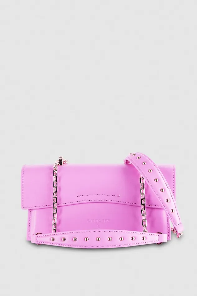 Patrizia Pepe Pink Leather Fly Bamby Bag Virtual Mauve Bags Handbags