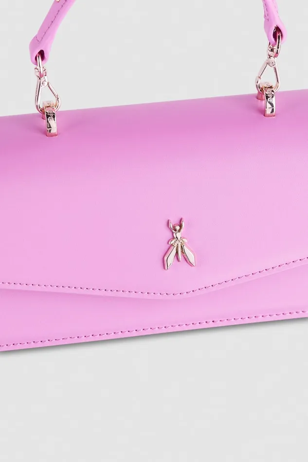 Patrizia Pepe Pink Leather Fly Bamby Bag Virtual Mauve Bags Handbags