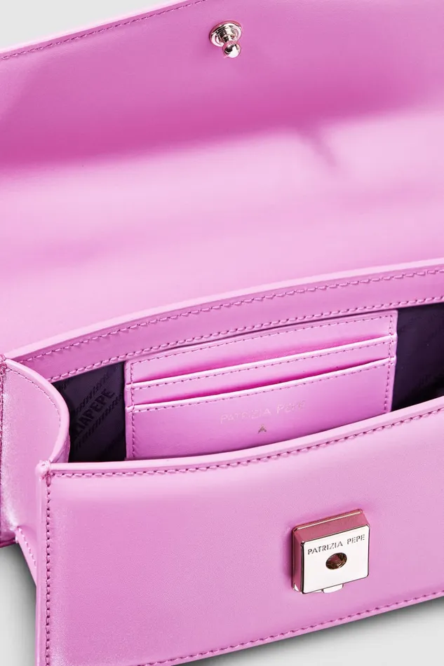 Patrizia Pepe Pink Leather Fly Bamby Bag Virtual Mauve Bags Handbags