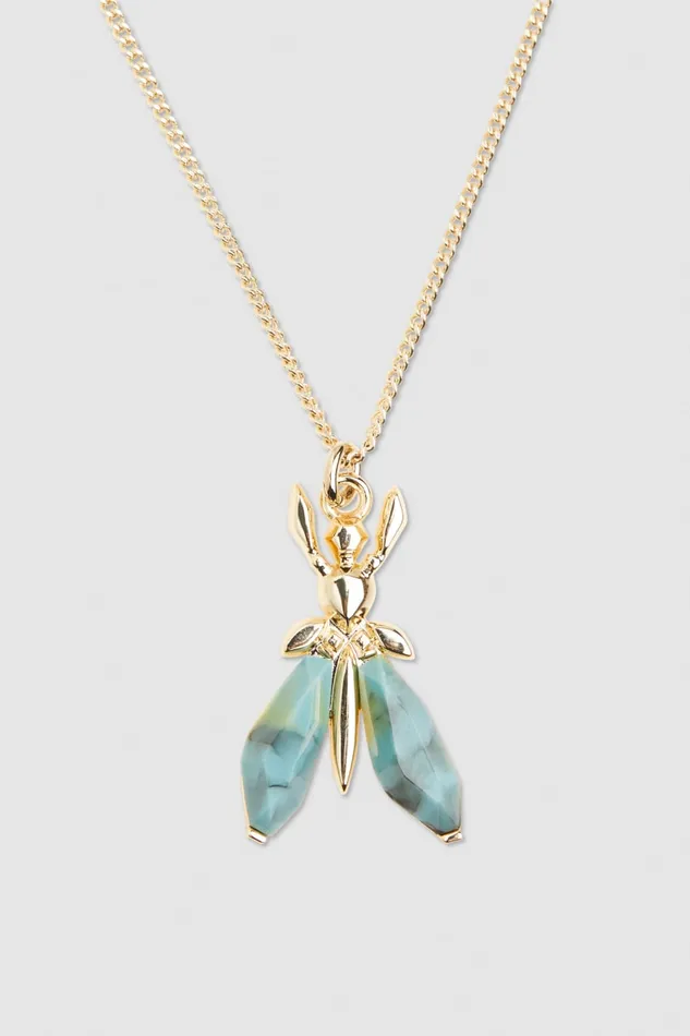 Patrizia Pepe Precious Fly Mini Necklace Green Shaded Tuscany Green Accessories