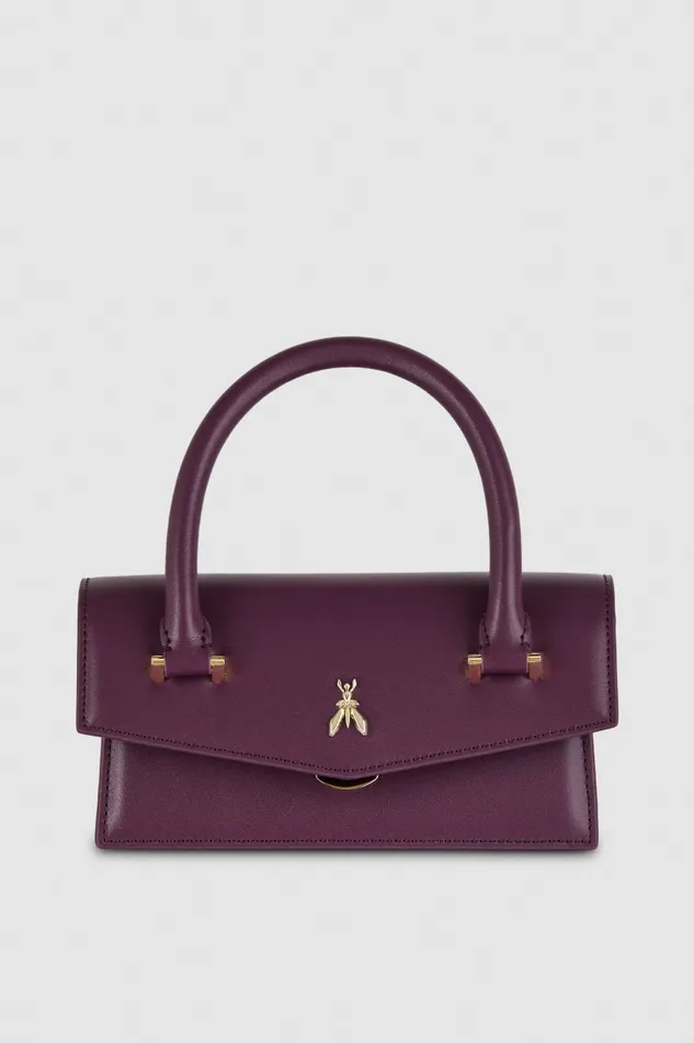 Patrizia Pepe Purple Leather Fly Bamby Bag With Strap Futuristic Purple Bags Handbags
