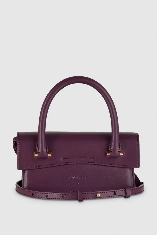 Patrizia Pepe Purple Leather Fly Bamby Bag With Strap Futuristic Purple Bags Handbags